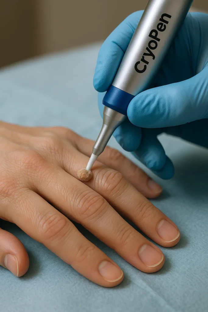 example of cryopen wart removal West Norwood treatment on a persons finger