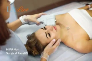 Woman having Hi-Fu to reduce wrinkles West Norwood.