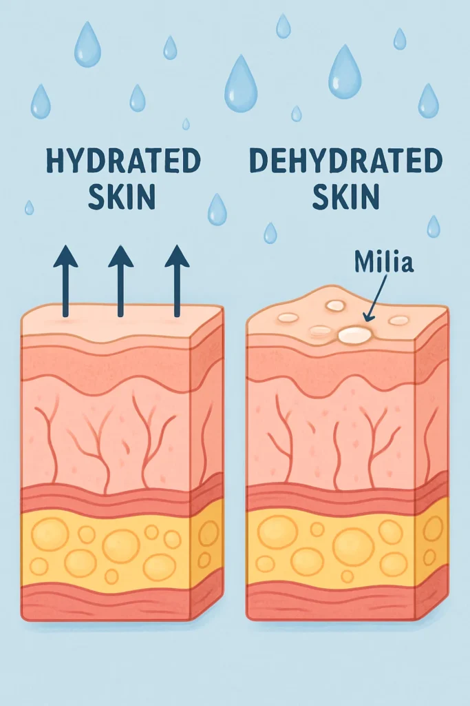 The importance of hydration and milia production West Norwood